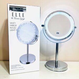 Elle Double Sided LED Light Vanity Mirror 1X/3X Magnification NEW